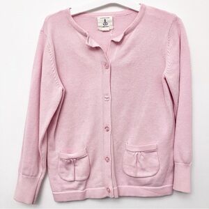 Lands end pink cardigan M 5-6y